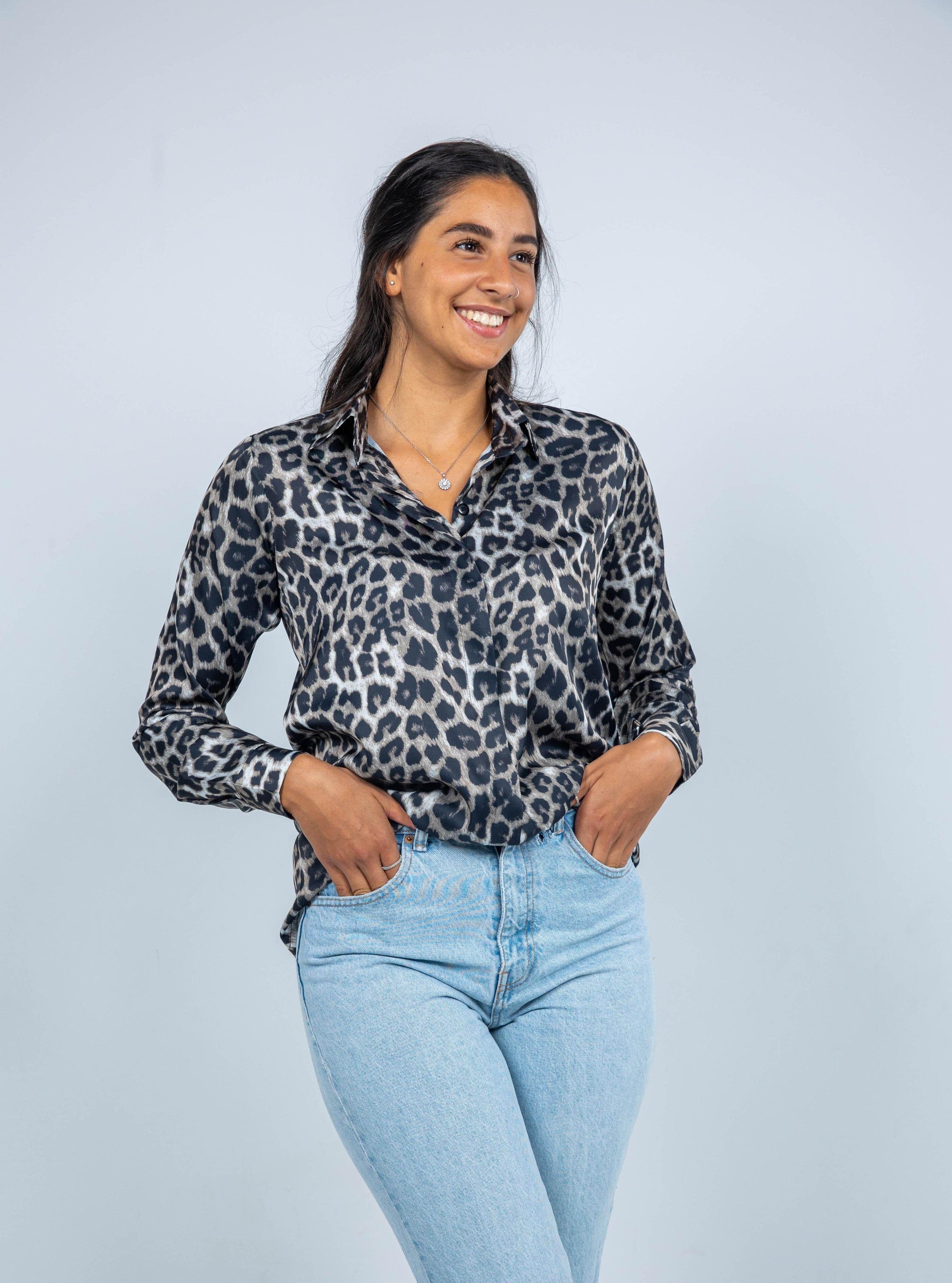 LEOPARD PRINT SATIN SHIRT - MOONMAINS EGY