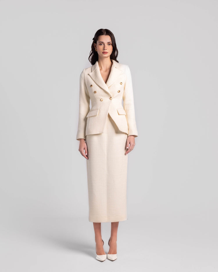 Double breasted tweed Suit - MOONMAINS EGY