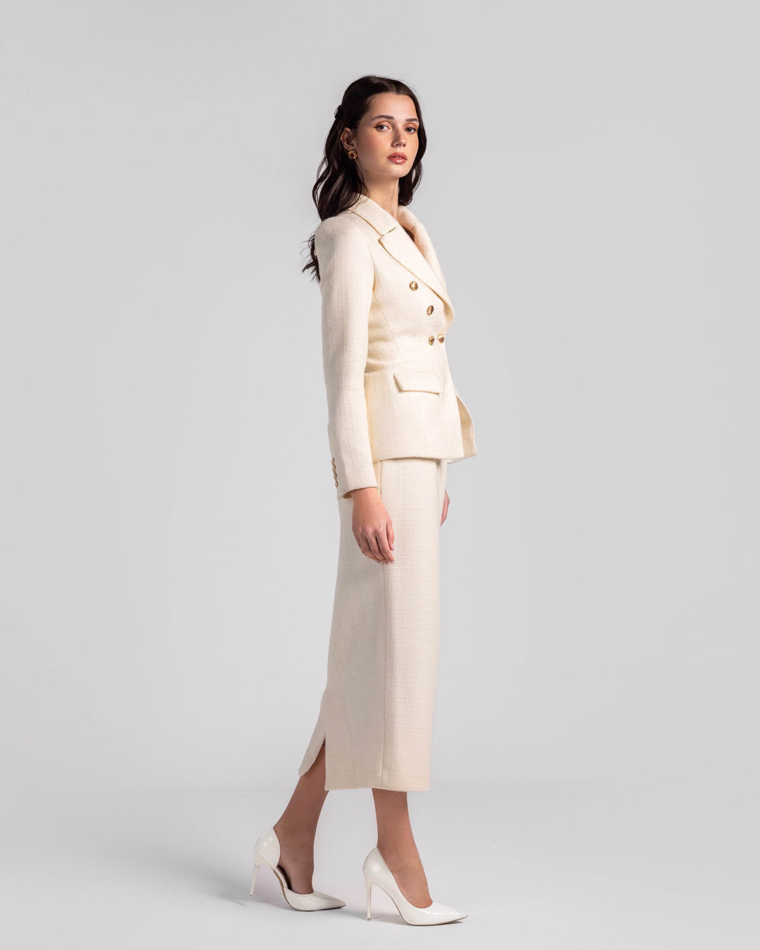 Double breasted tweed Suit - MOONMAINS EGY