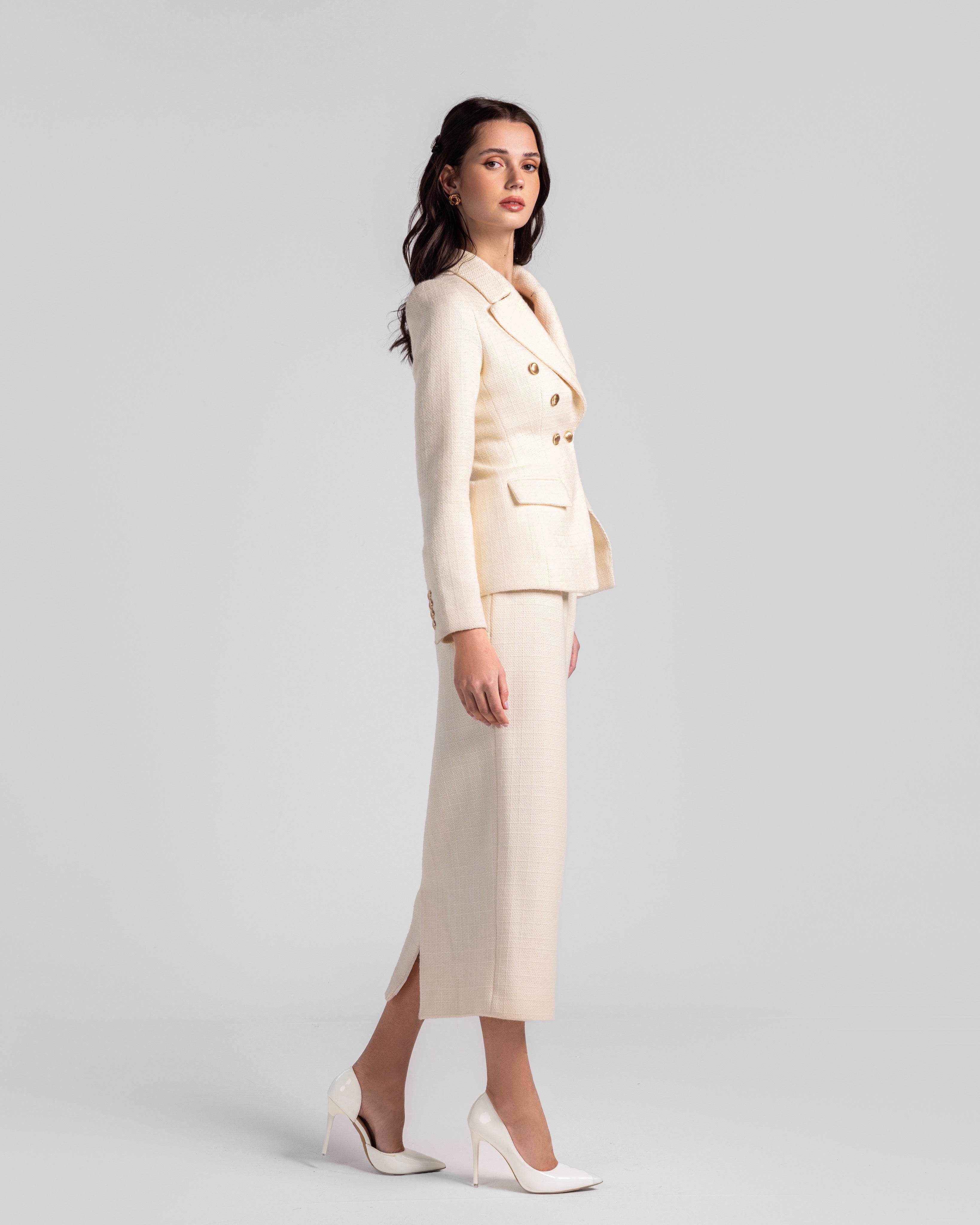 Double breasted tweed Suit - MOONMAINS EGY