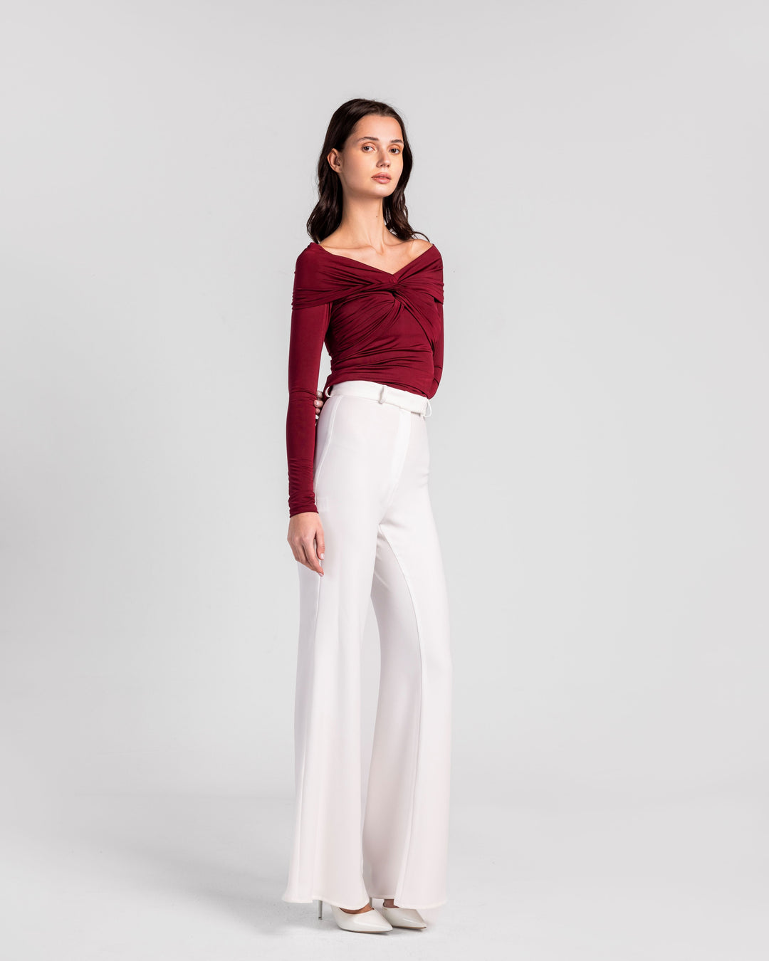 Asymmetrical Elegance Ruched Blouse