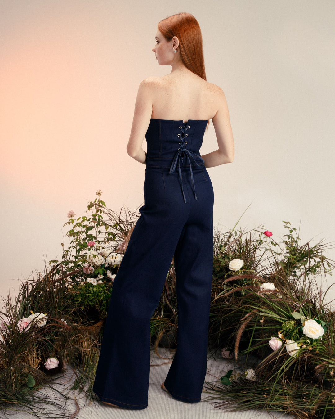 Denim Strapless Jumpsuit