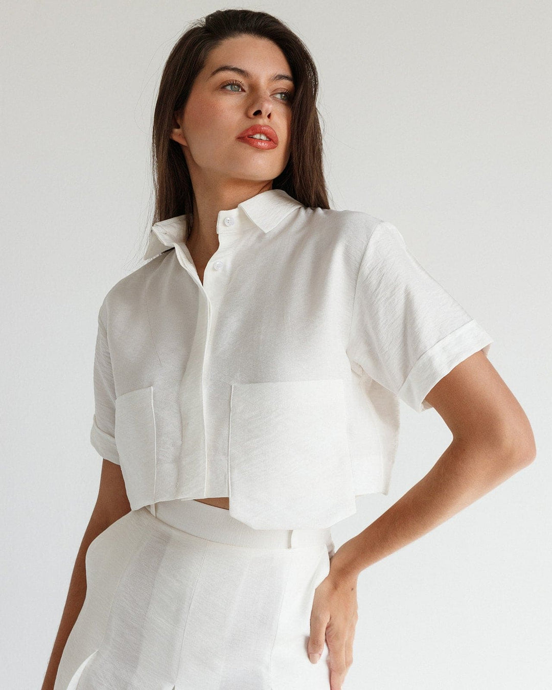 CROPPED LINEN SHIRT