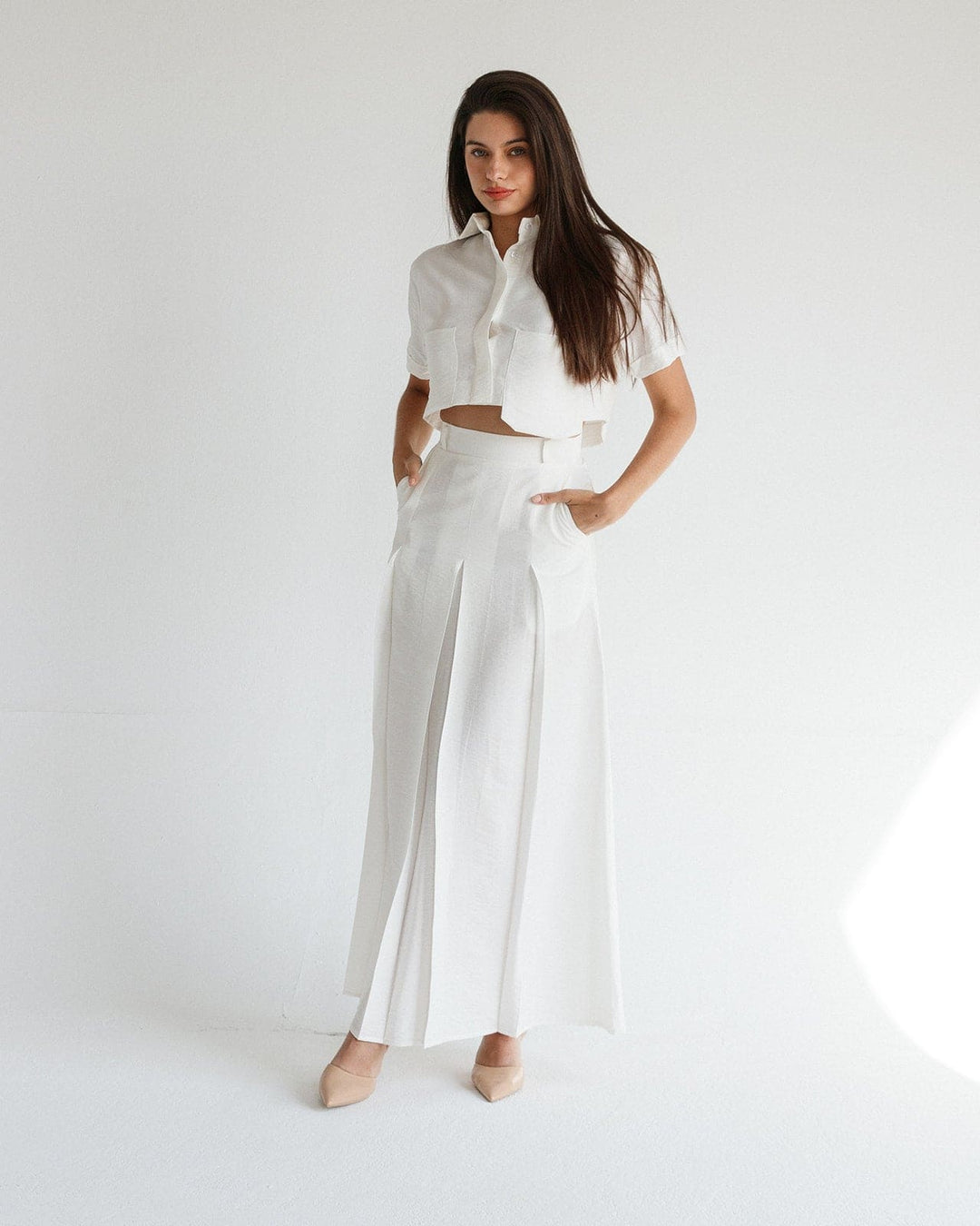 CROPPED LINEN SHIRT