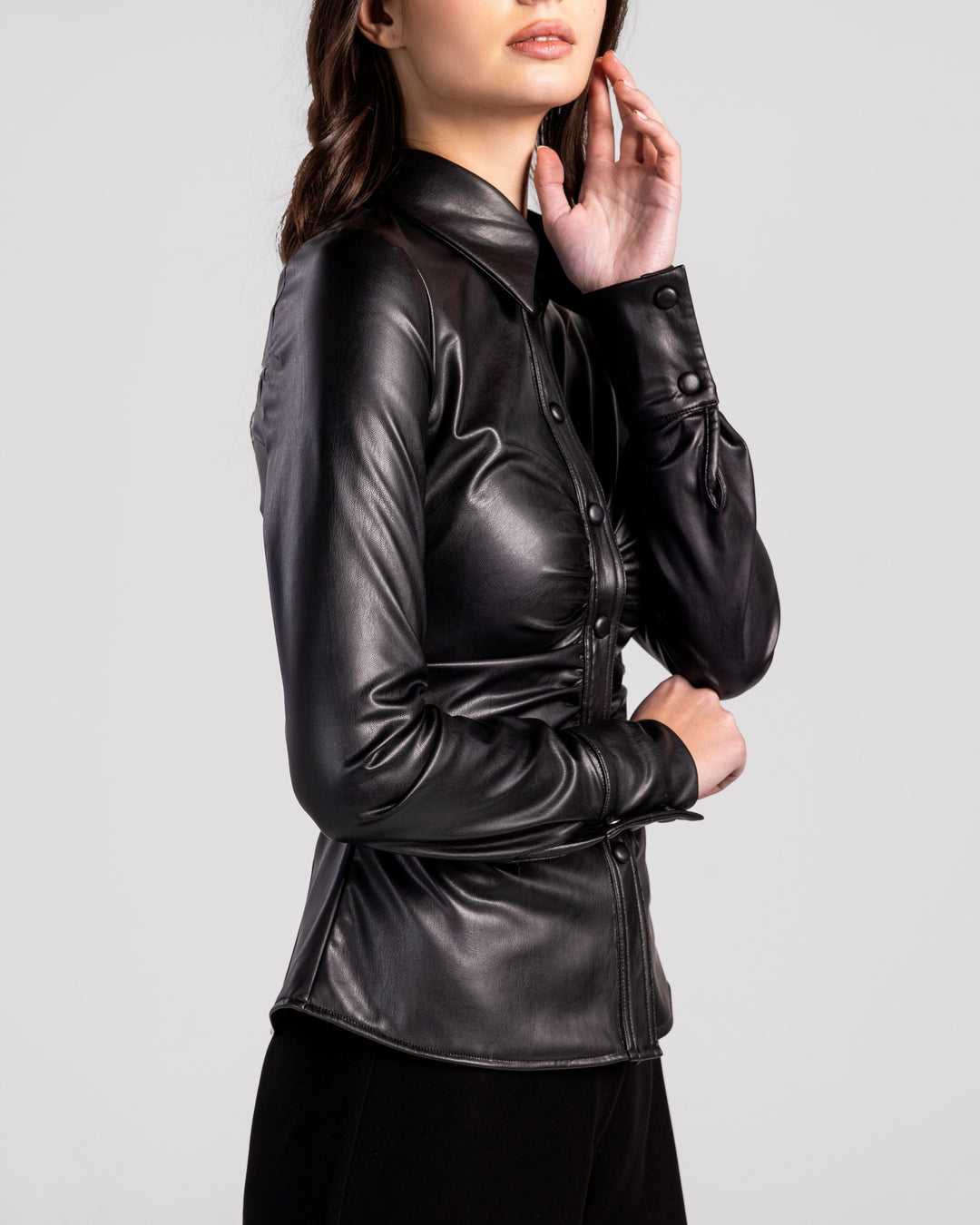 Sleek Silhouette Leatherette Top