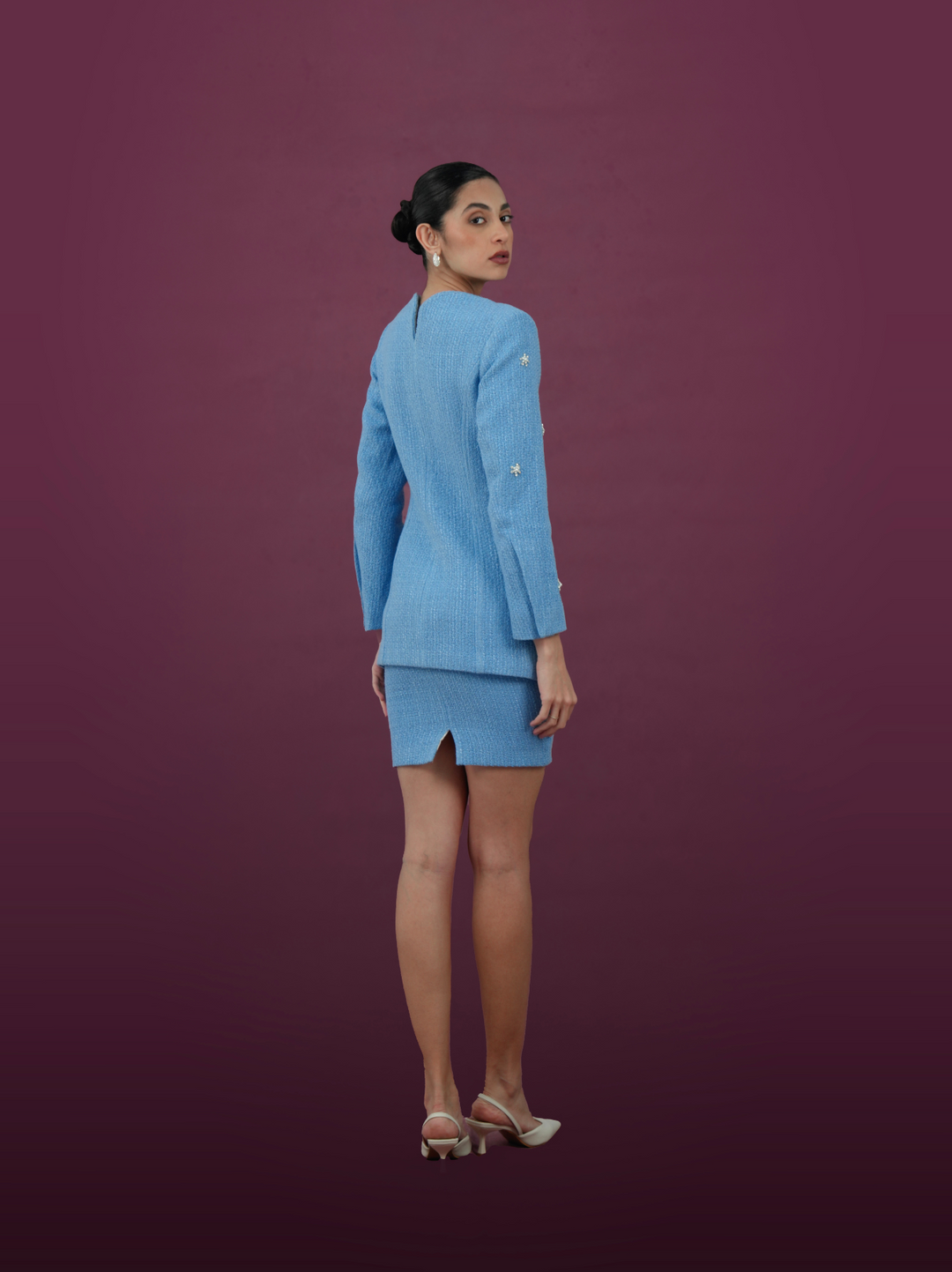 Azure Elegance Belted Ensemble