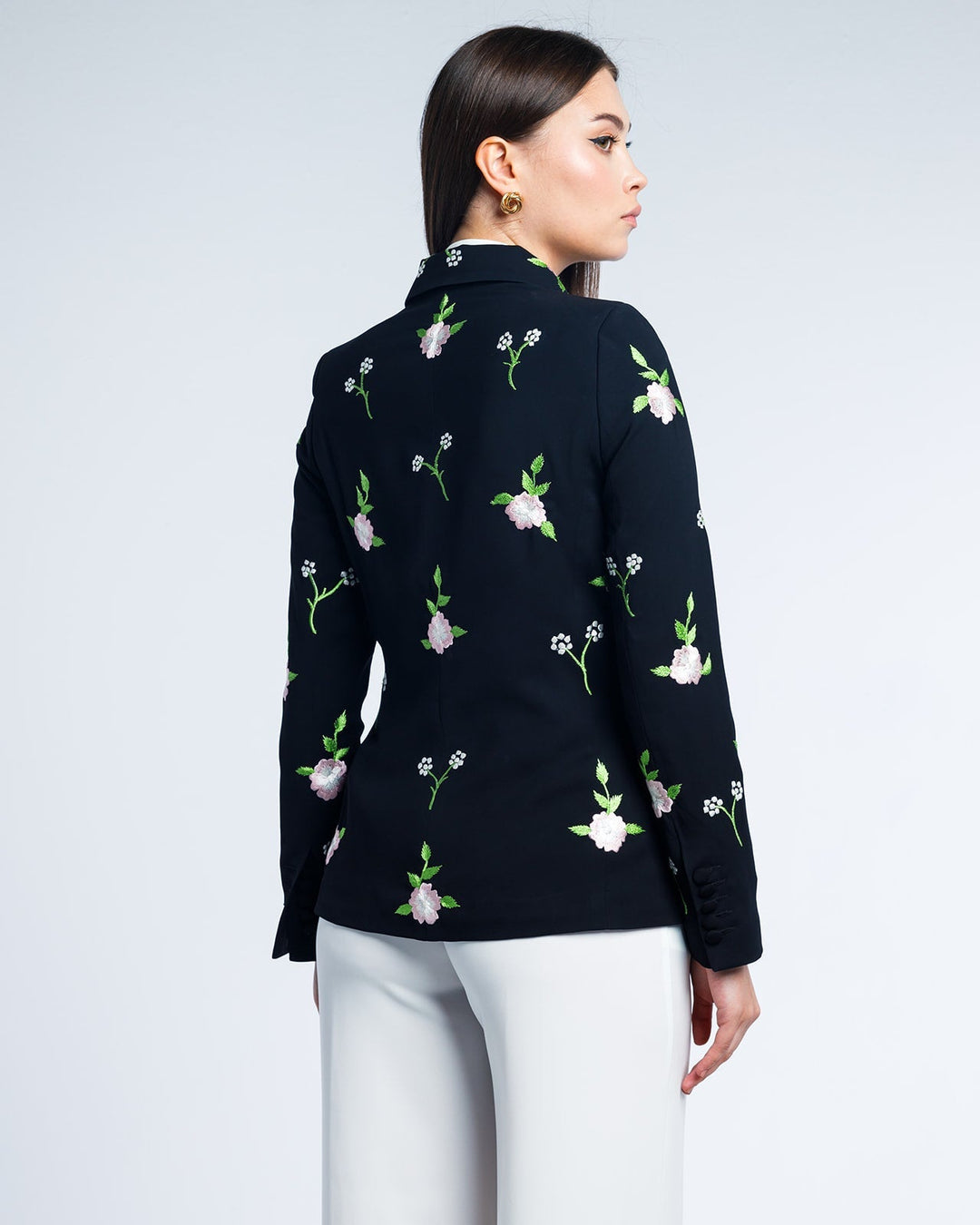 ROSIE - FLORAL EMBROIDERY DOUBLE-BREASTED BLAZER