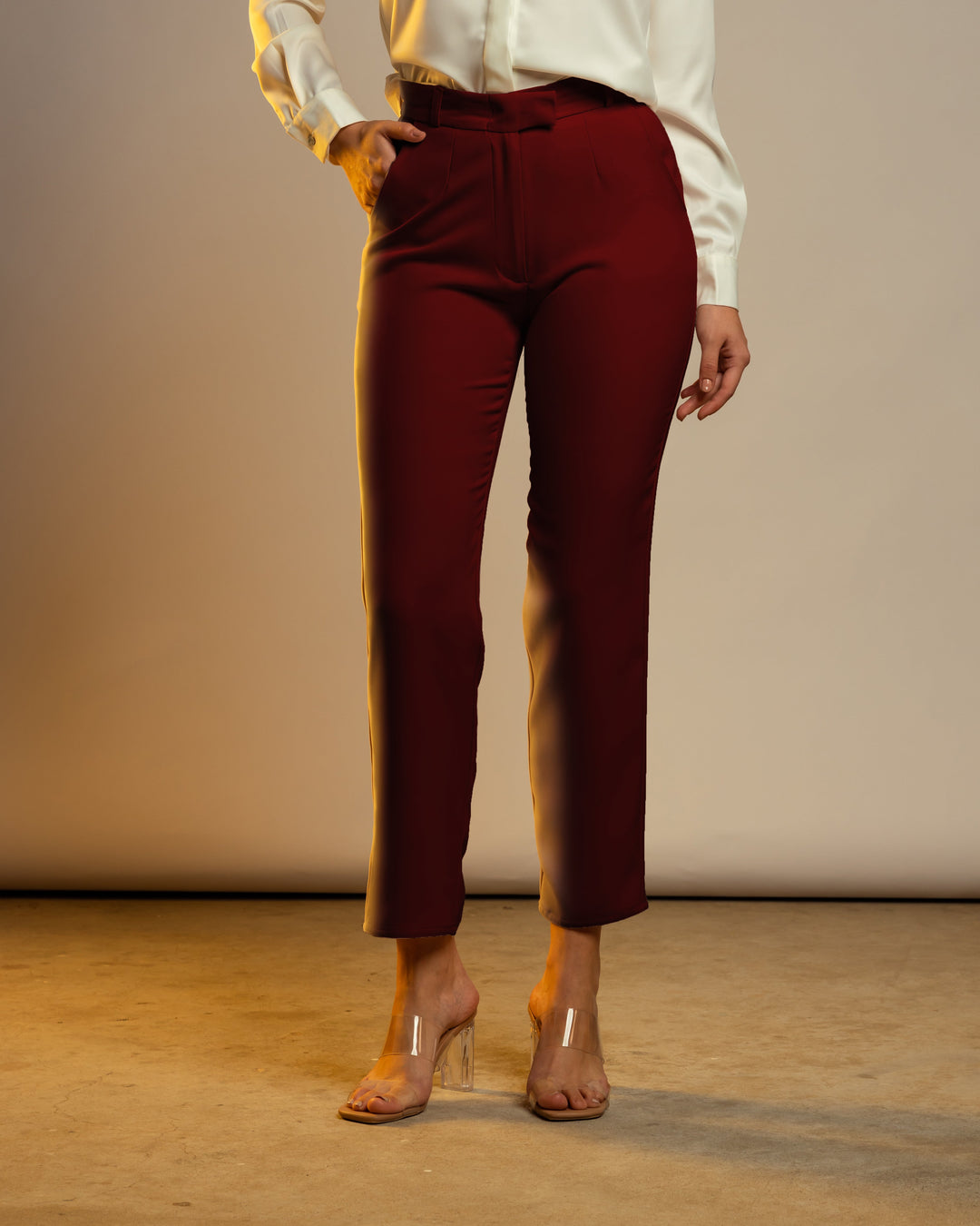 BASIC STRAIGHT FIT TROUSERS