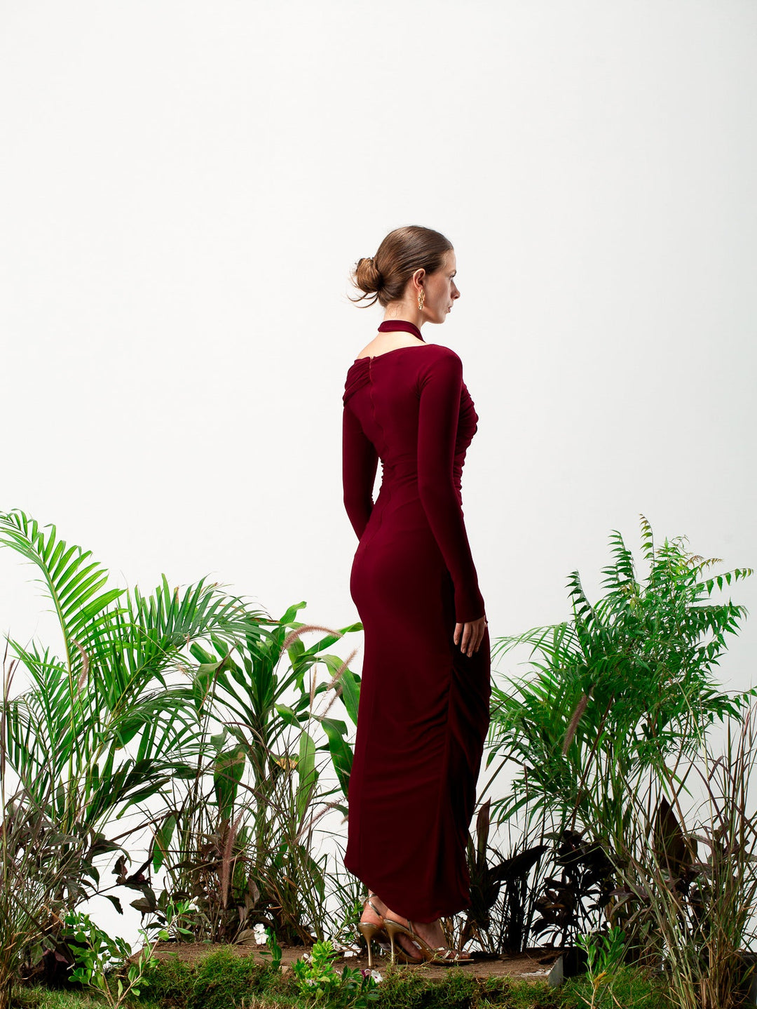 Crimson Opulence maxi dress