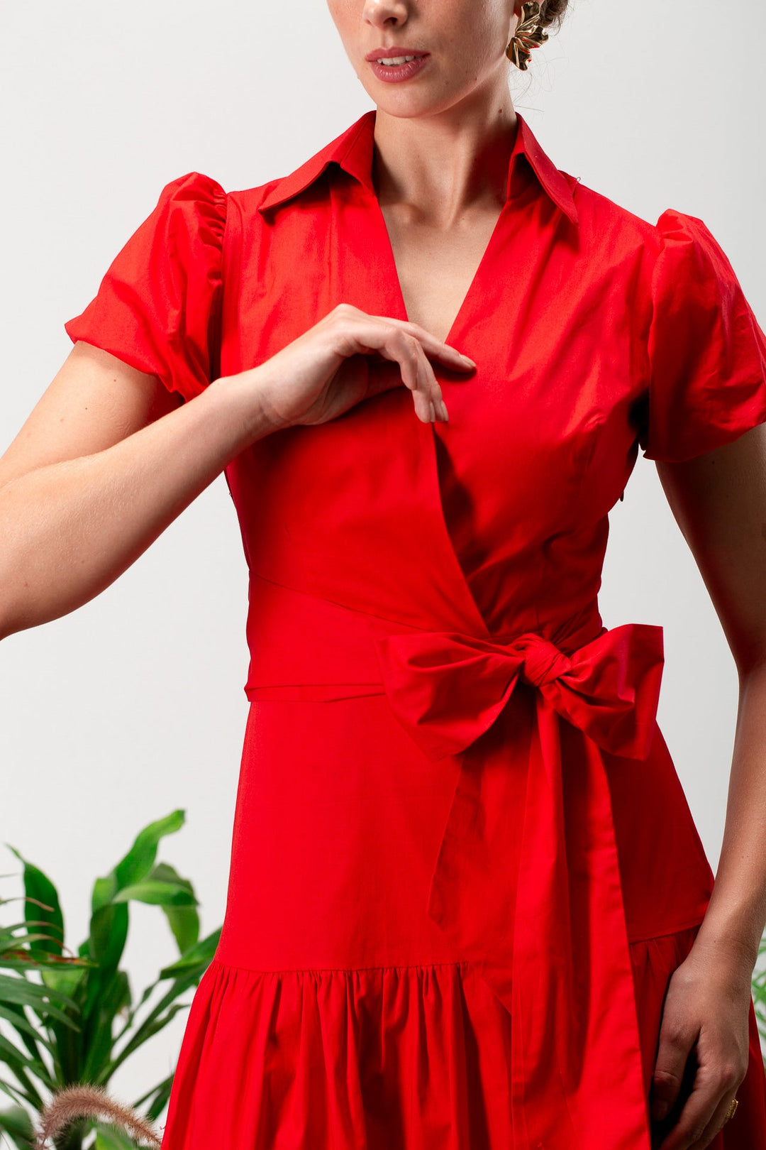 Scarlet Poplin Dress